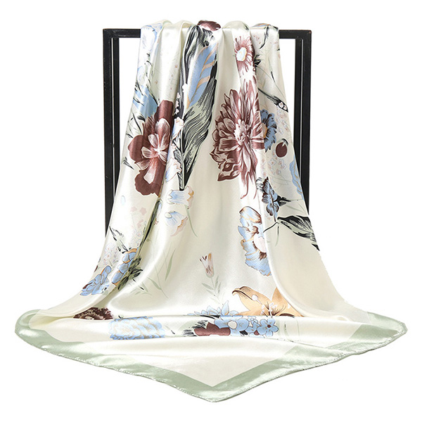 Supply peony flower 90cm scarf China silk scarf manufacturer