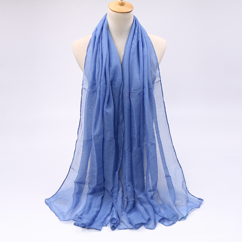 Supply cotton linen scarves Women monochrome bibs scarves in stock