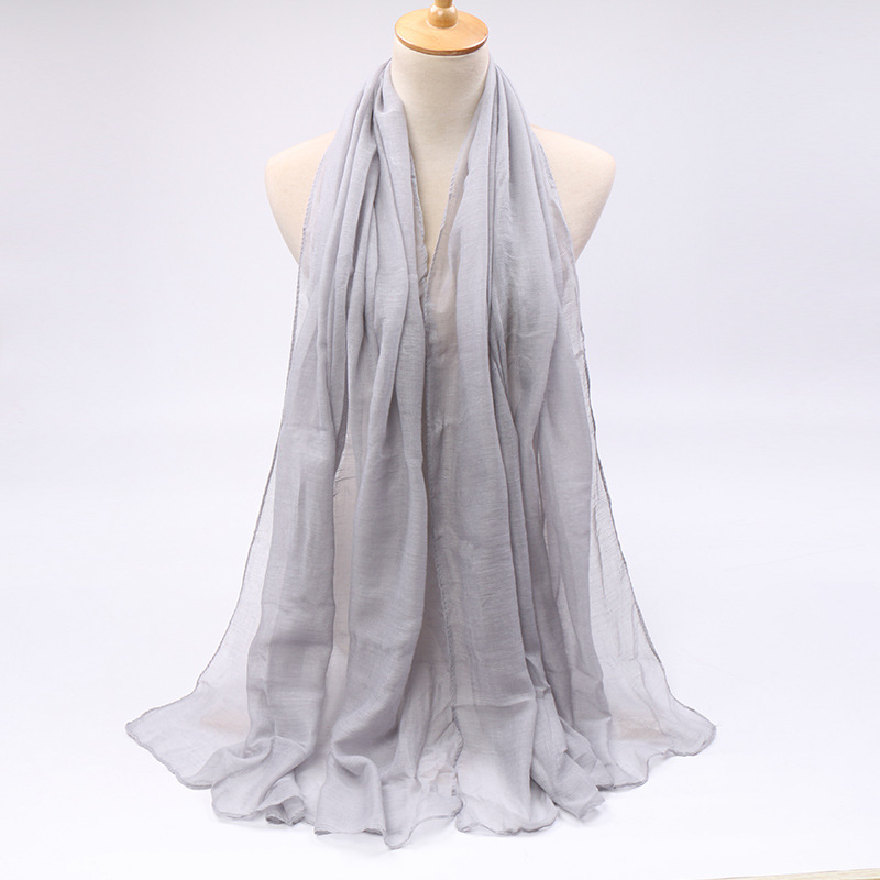 Supply cotton linen scarves Women monochrome bibs scarves in stock