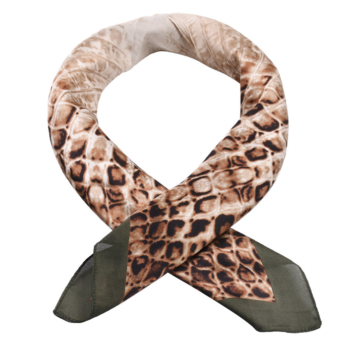 Supply snakeskin printed twill silk scarf China stock scarf