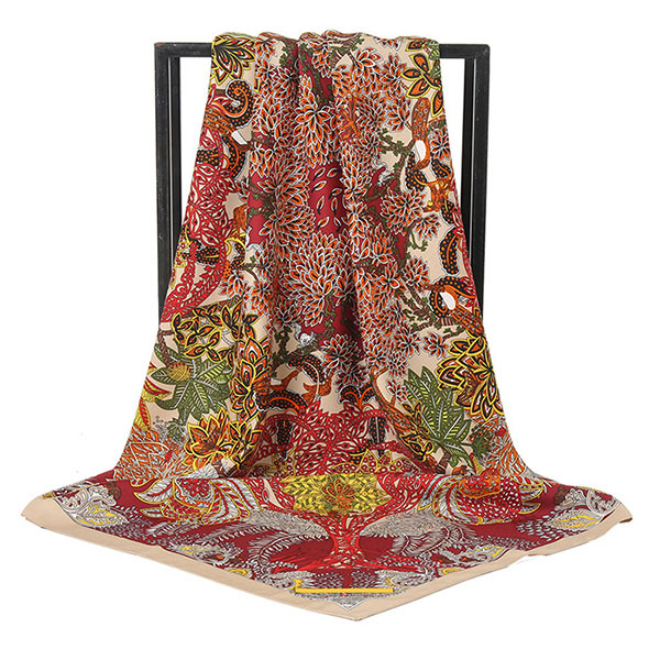 Supply 90cm scarf twill silk scarf women printing scarves company