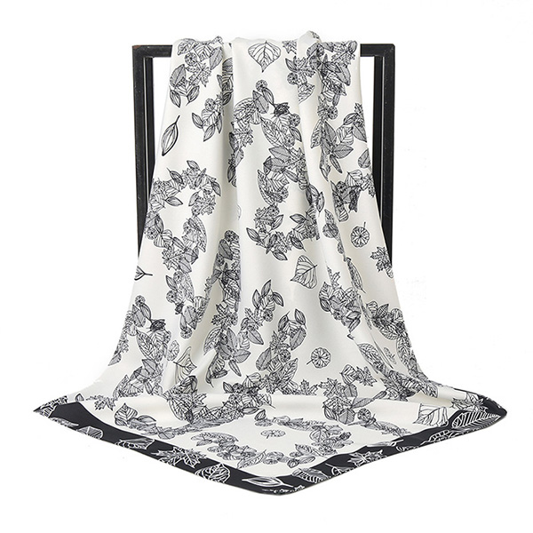 Supply 90cm scarf OEM silk scarf women printing tie company
