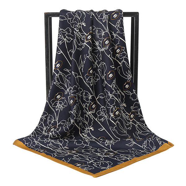 Supply 90cm scarf OEM silk scarf women printing tie company