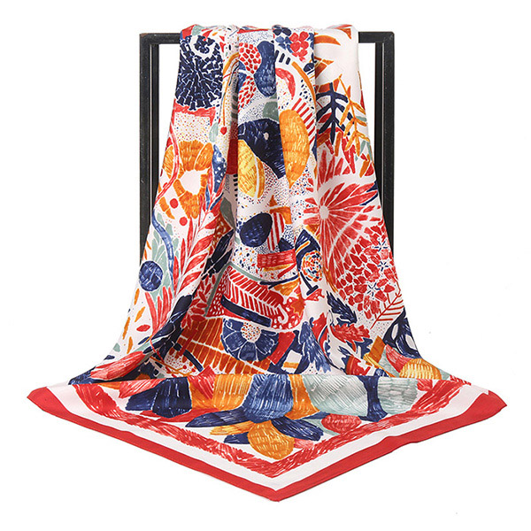 Supply 90cm scarf OEM silk scarf women printing tie company