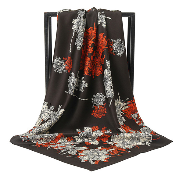 Supply 90cm scarf OEM silk scarf women printing tie company