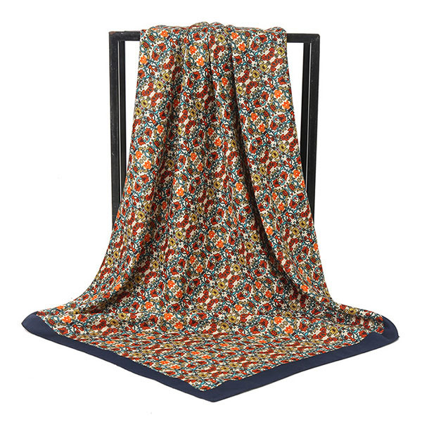 Supply 90cm scarf customized silk square scarf women printing tie manufacturer