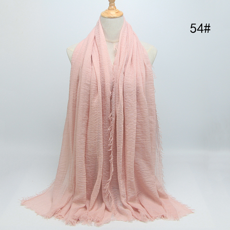 Cotton linen folds wrapped head scarf women scarf wholesale
