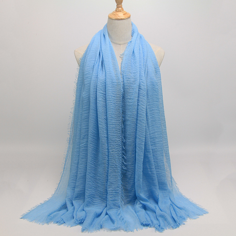 Cotton linen folds wrapped head scarf women scarf wholesale
