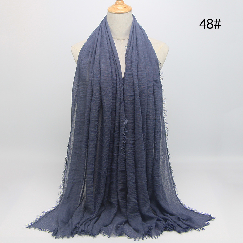 Cotton linen folds wrapped head scarf women scarf wholesale