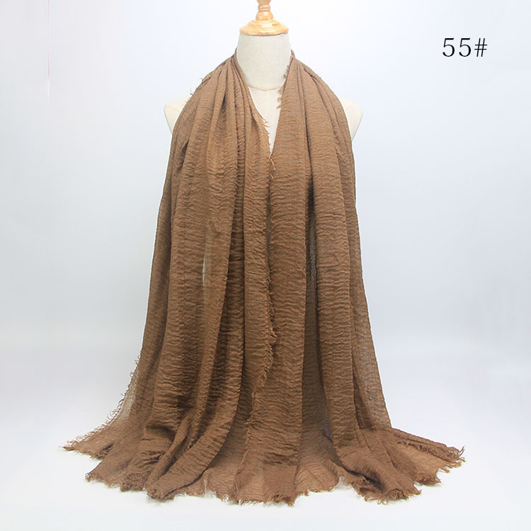 Cotton linen folds wrapped head scarf women scarf wholesale