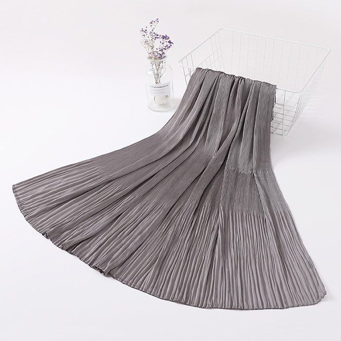 Wholesale Hend scarves women crumpled pearl chiffon scarf manufacturer online sale