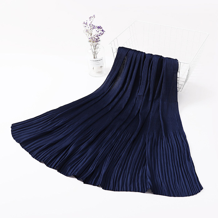 Wholesale Hend scarves women crumpled pearl chiffon scarf manufacturer online sale