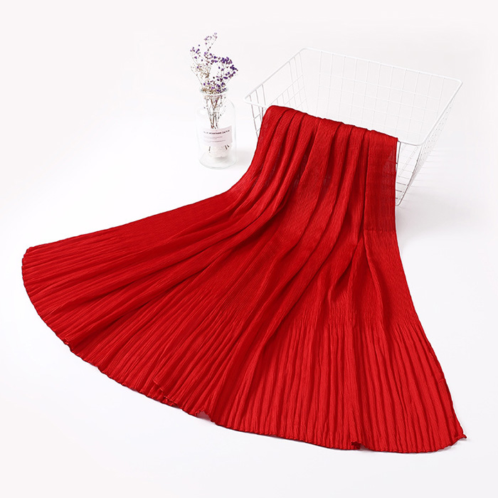 Wholesale Hend scarves women crumpled pearl chiffon scarf manufacturer online sale