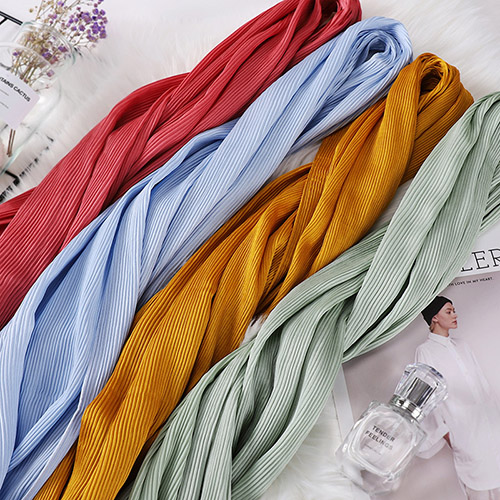 Wholesale Hend scarves women crumpled pearl chiffon scarf manufacturer online sale