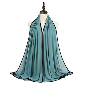 Wholesale Silk scarves women pearl chiffon edging headscarves supplier