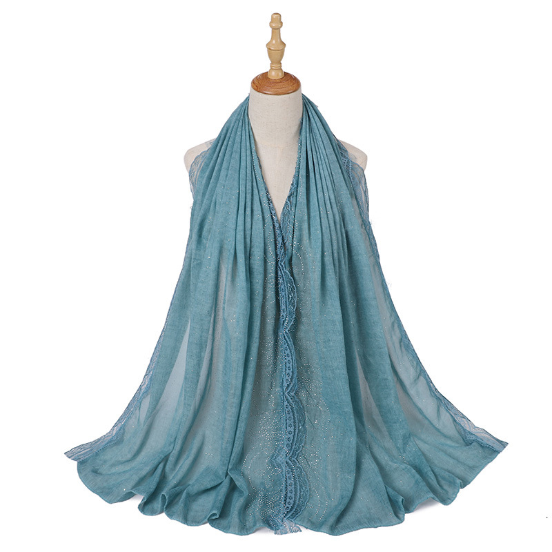 Wholesale scarves Indonesian hijab scarf women lace hot drilling supplier