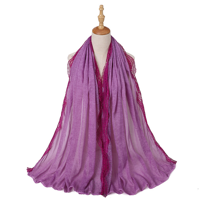 Wholesale scarves Indonesian hijab scarf women lace hot drilling supplier