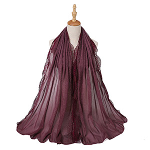 Wholesale scarves Indonesian hijab scarf women lace hot drilling supplier