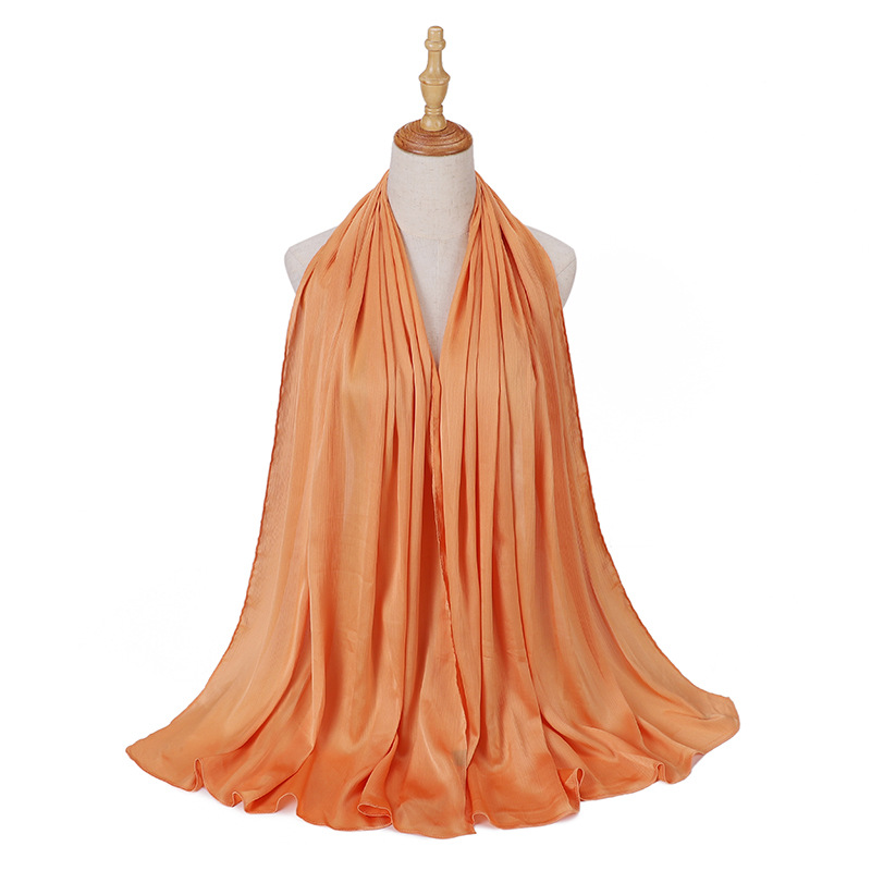 Wholesale scarf pearl chiffon wrinkle scarf breathable women scarf supplier