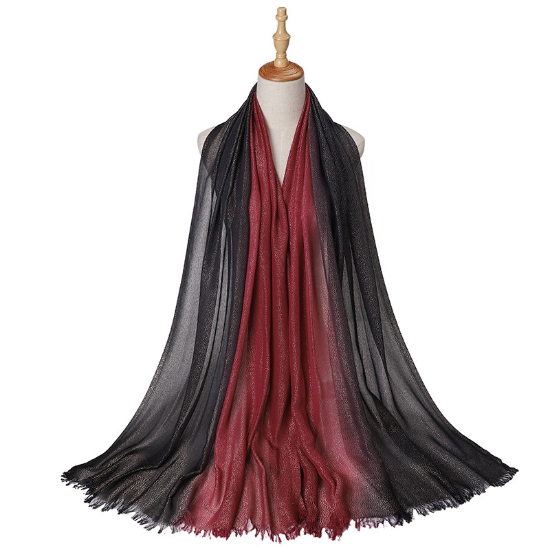 Wholesale scarf gold silk hand-painted gradient cotton ladies shawl supply