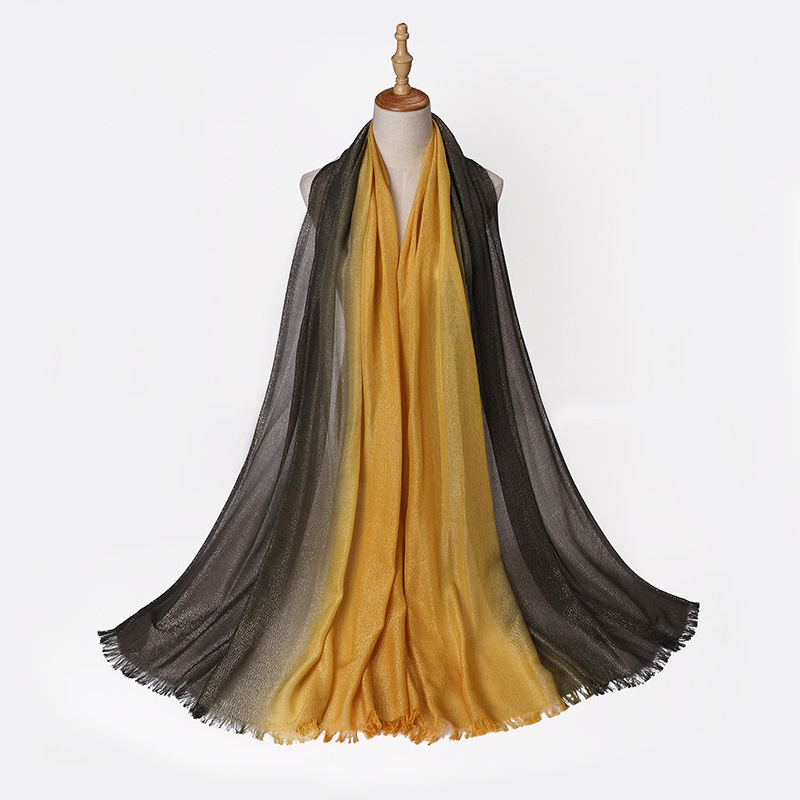 Wholesale scarf gold silk hand-painted gradient cotton ladies shawl supply