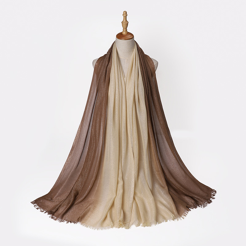 Wholesale scarf gold silk hand-painted gradient cotton ladies shawl supply