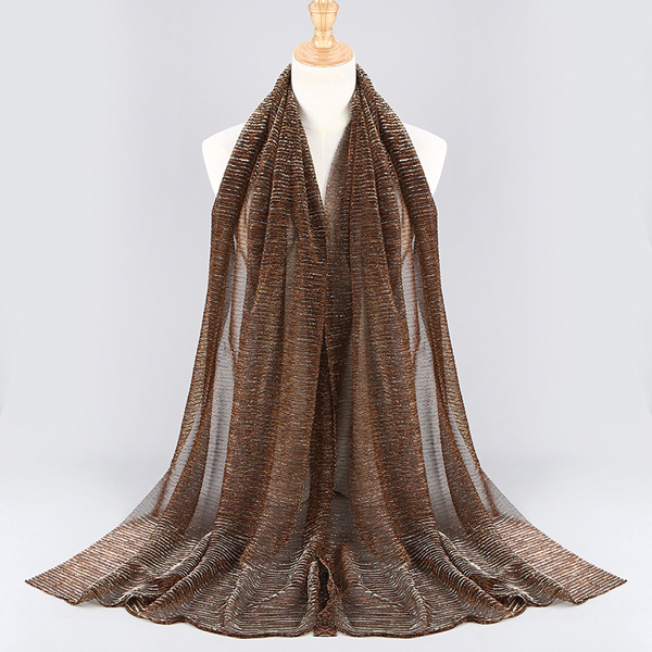 Wholesale Scarf Stretch Gold Silk Fashion Ladies Hijab Supplier