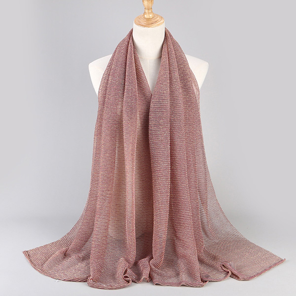 Wholesale Scarf Stretch Gold Silk Fashion Ladies Hijab Supplier