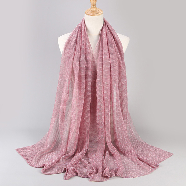 Wholesale Scarf Stretch Gold Silk Fashion Ladies Hijab Supplier