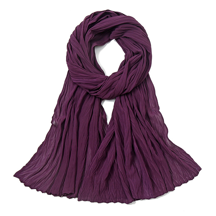 Indonesia Pearl Chiffon Scarf Pleated Scarf Women Crinkle Headscarf