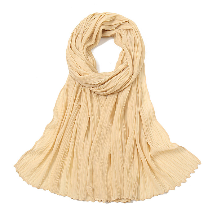 Indonesia Pearl Chiffon Scarf Pleated Scarf Women Crinkle Headscarf