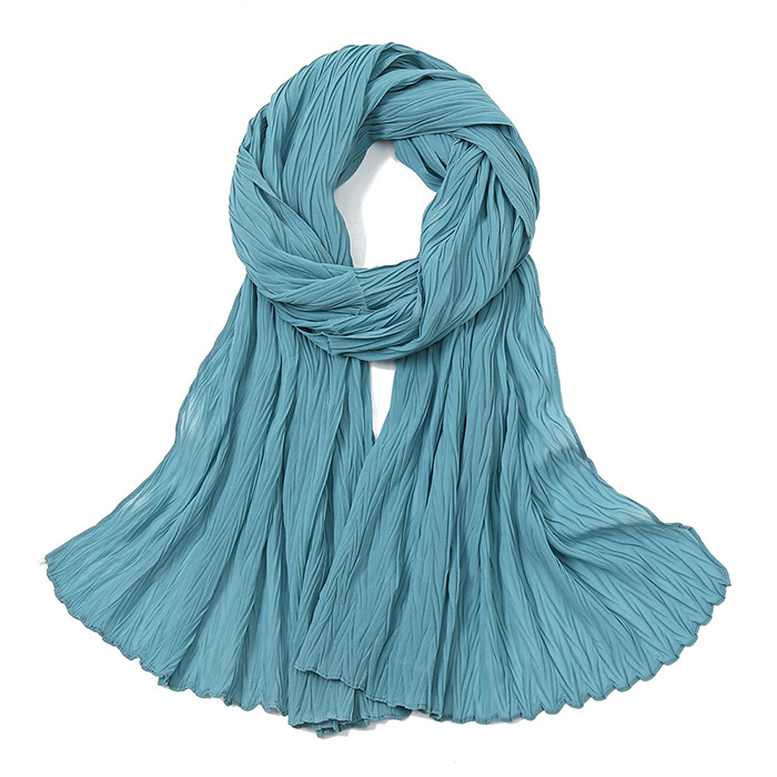 Indonesia Pearl Chiffon Scarf Pleated Scarf Women Crinkle Headscarf
