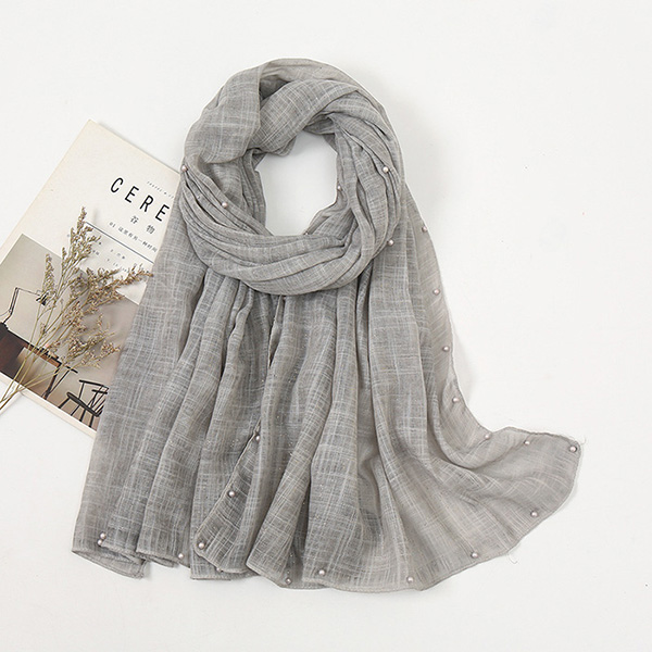 Supply cotton turban women sprinkled gold pearl scarf shawl supplier