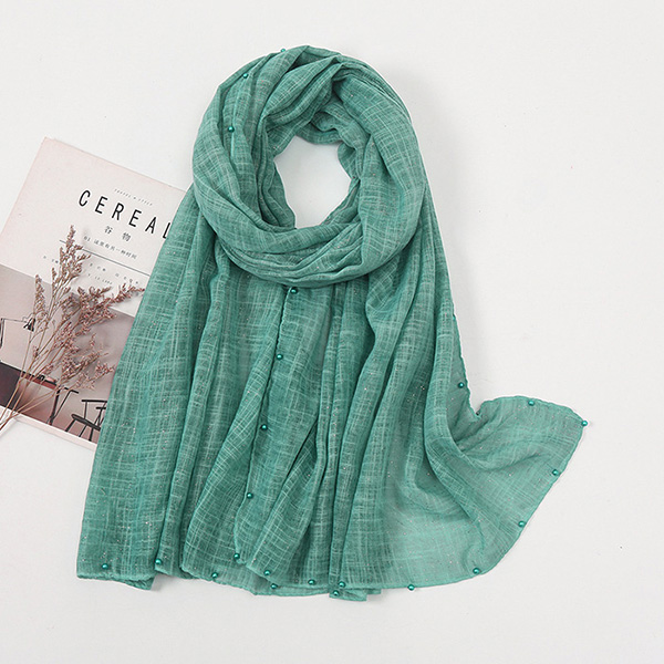Supply cotton turban women sprinkled gold pearl scarf shawl supplier