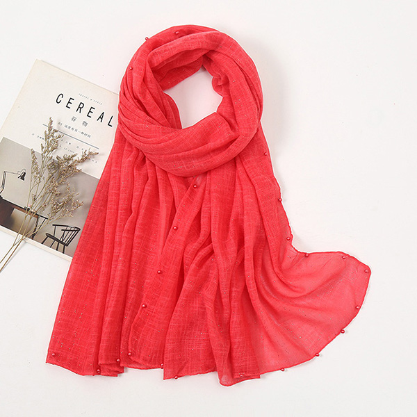 Supply cotton turban women sprinkled gold pearl scarf shawl supplier