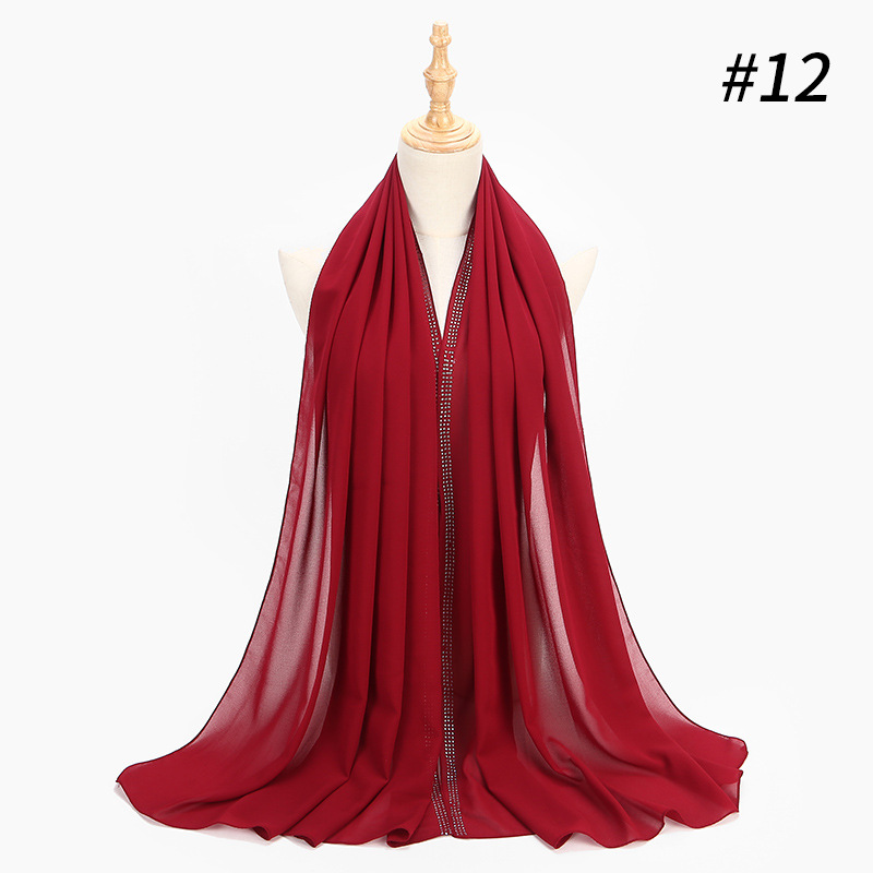 Supply Indonesia Chiffon Scarf Hot Drill Scarf Women Headscarf Manufacturer