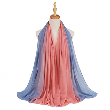 Supply hijab scarf macaron gradient color chiffon wrinkled turban scarf manufacturers