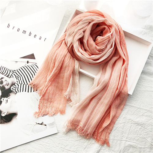 New Japanese and Korean literary style striped cotton hemp couple scarf mori silk scarf
