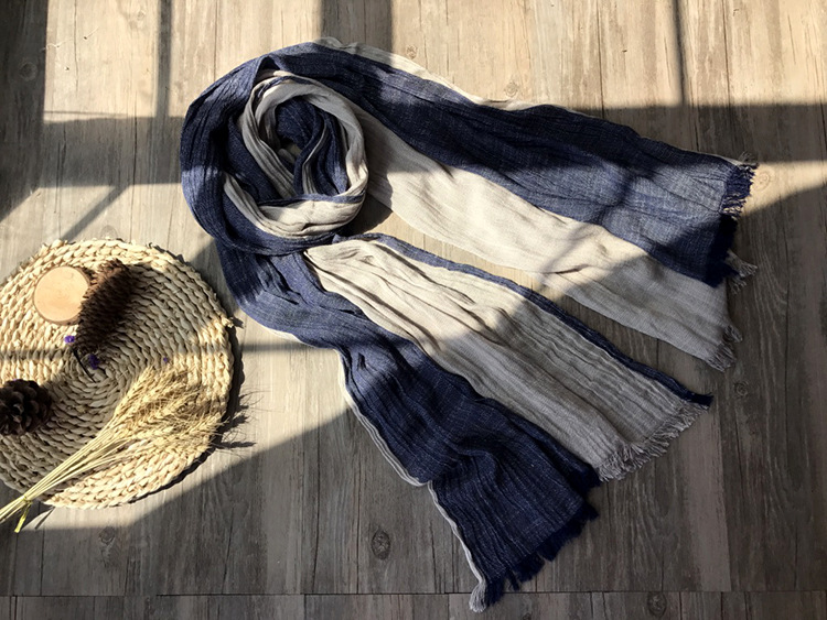 Autumn and winter new cotton hemp women silk scarf color matching Sen women scarf