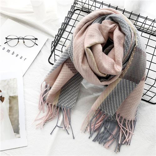Wholesale plaid tassel wool scarf long thickened warm shawl supplier
