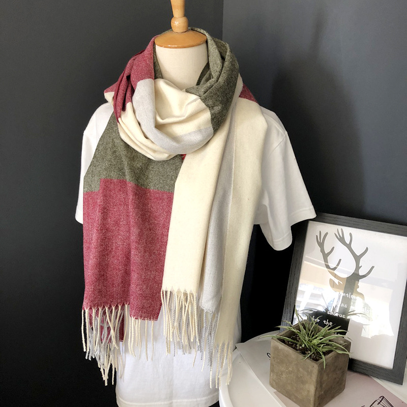 Wholesale cashmere check bird Check Scarf stripe warm shawl supplier