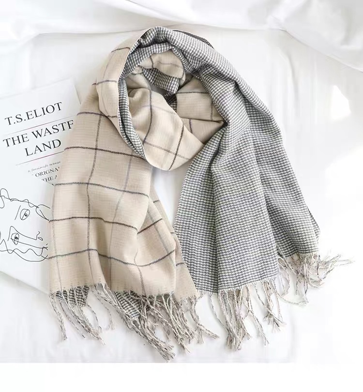 Wholesale cashmere check bird Check Scarf stripe warm shawl supplier