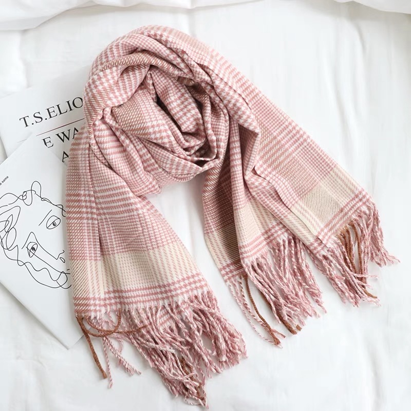 Wholesale cashmere check bird Check Scarf stripe warm shawl supplier