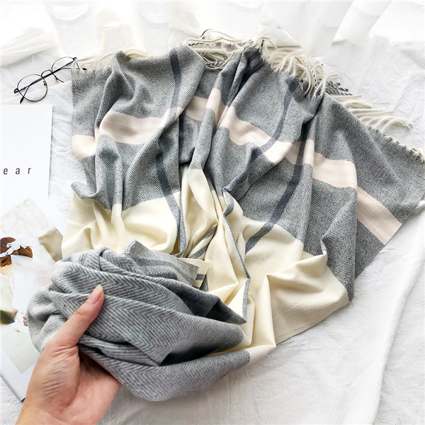 Wholesale cashmere check bird Check Scarf stripe warm shawl supplier