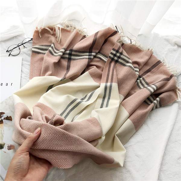 Wholesale cashmere check bird Check Scarf stripe warm shawl supplier