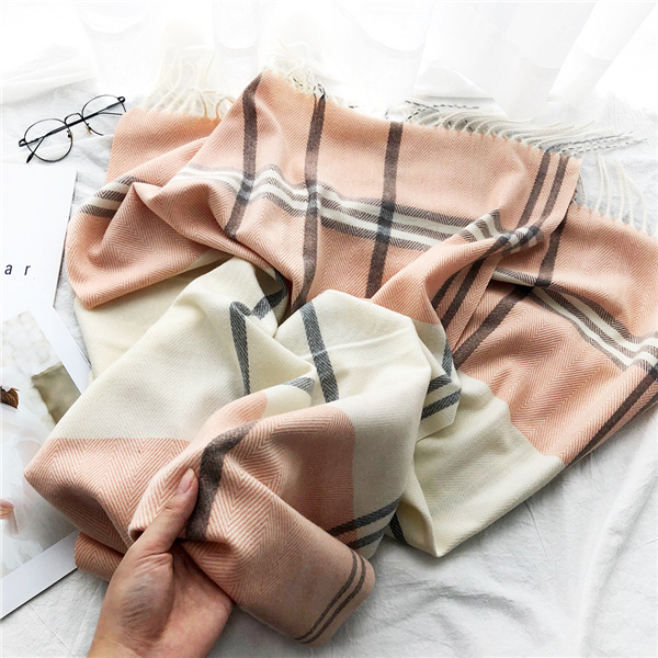 Wholesale cashmere check bird Check Scarf stripe warm shawl supplier