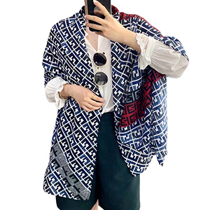wholesale scarves letter printed cotton linen scarf supplier for women