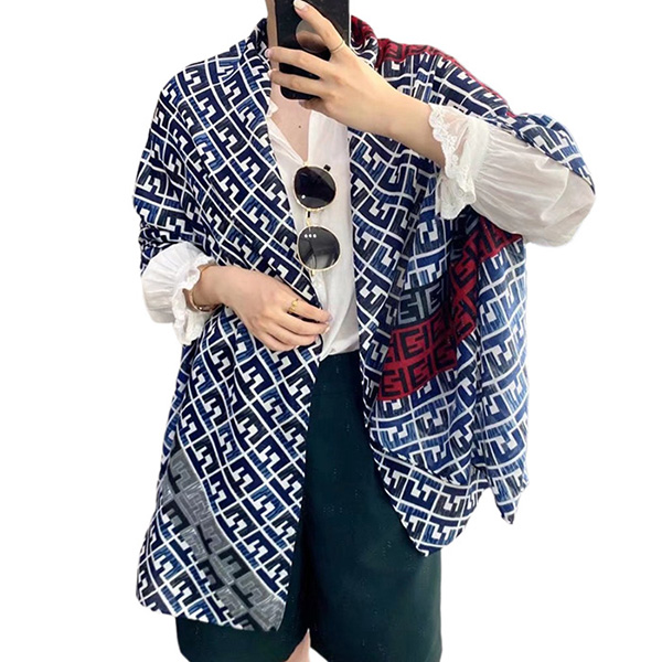 wholesale scarves letter printed cotton linen scarf supplier for women