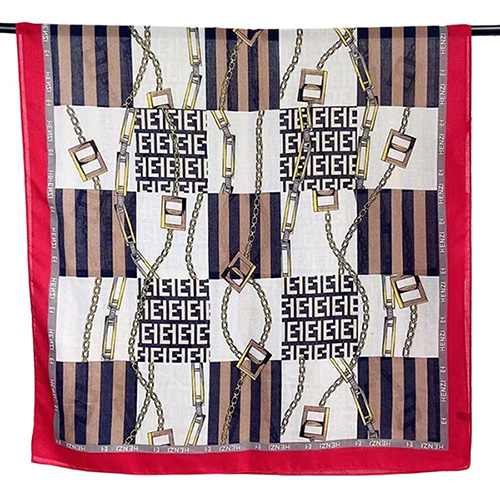 wholesale scarves letter printed cotton linen scarf supplier for women