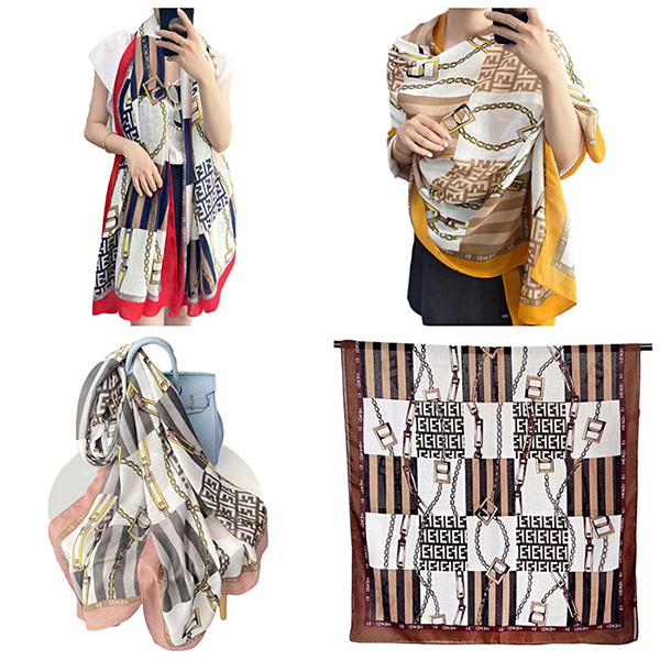 wholesale scarves letter printed cotton linen scarf supplier for women